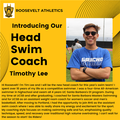 Picture of the new head swimming coach Timothy Lee